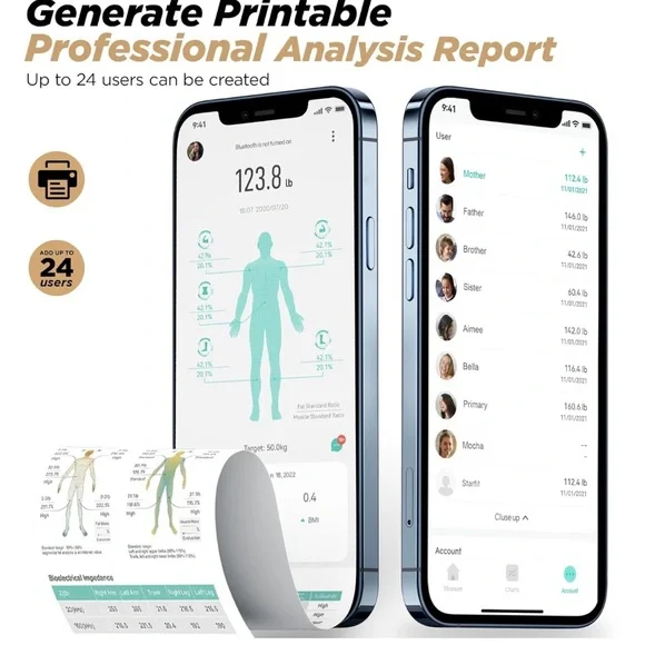 ⭐️6lbs Smart Scale for Body Weight & Fat Percentage,8 Electrodes High Precision - Picture 5 of 10